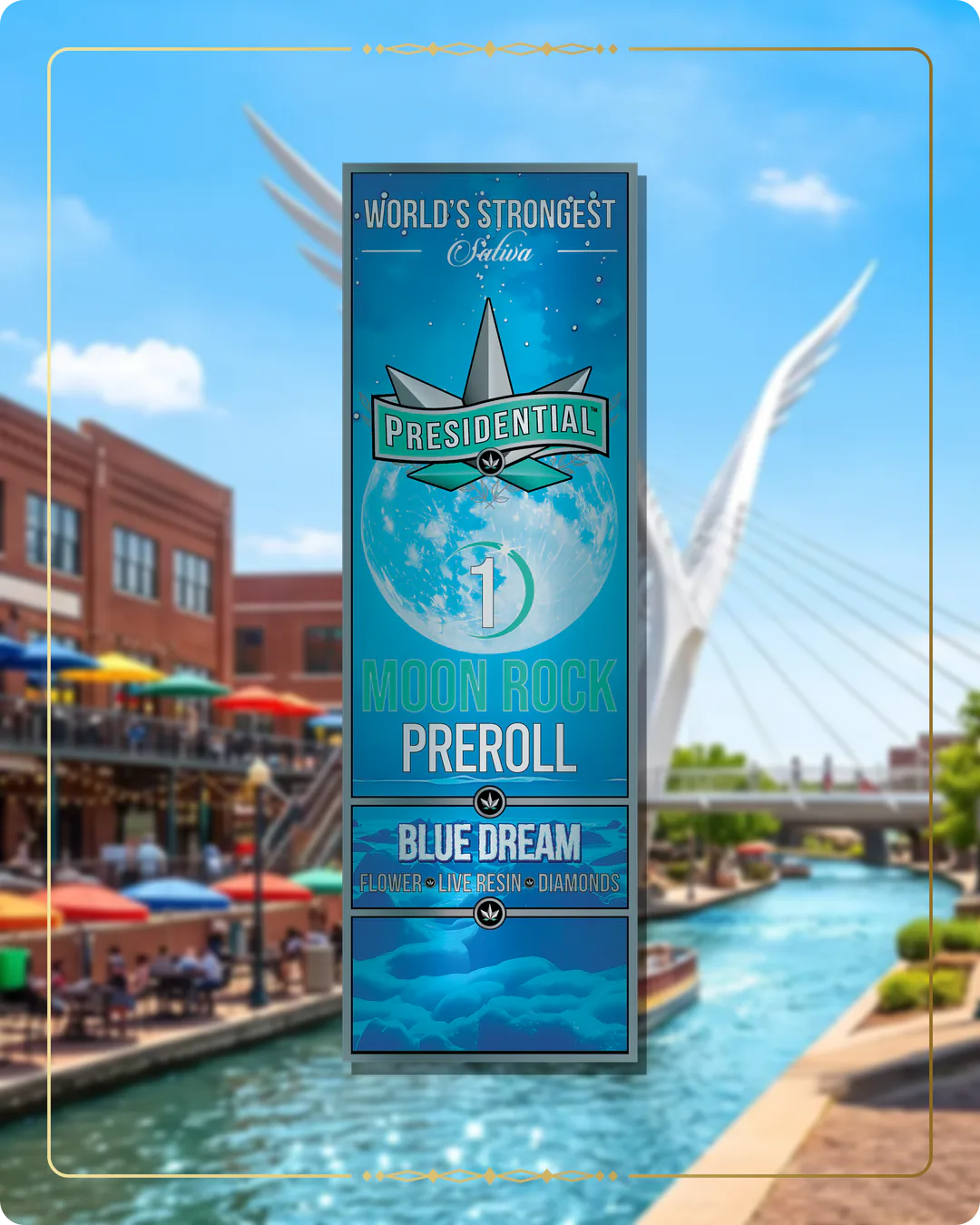 Blue Dream Presidential pre-roll for the Oklahoma home collection