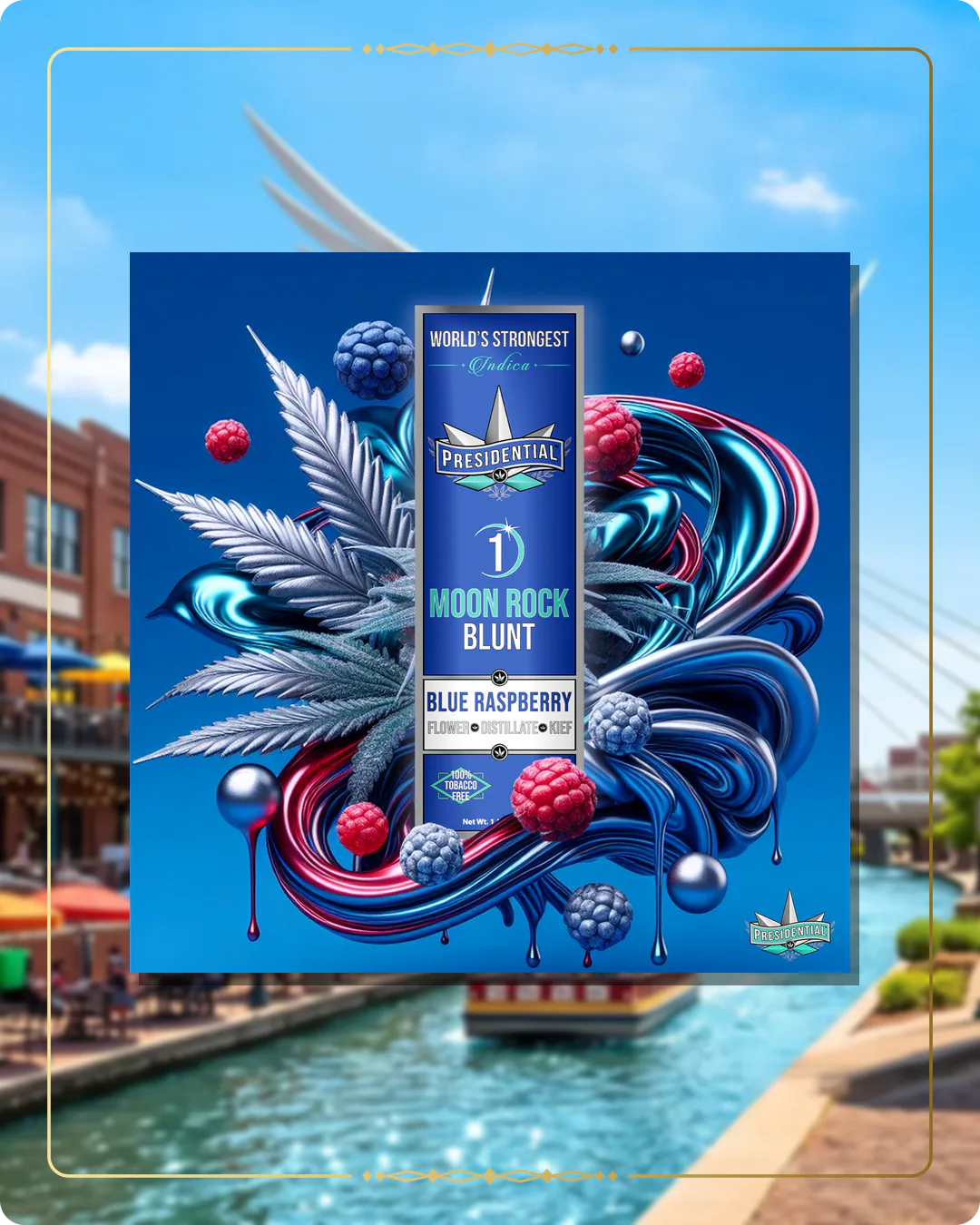 Blue Raspberry Presidential blunt for the Oklahoma blunts page