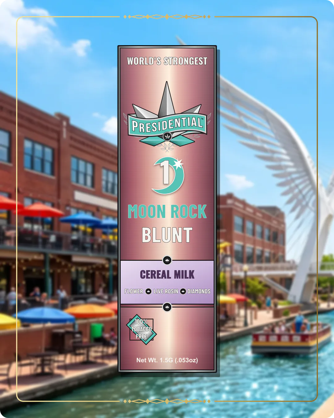 Cereal Milk Presidential Rose Gold Moon Rock Blunt for the Oklahoma Rose Gold page