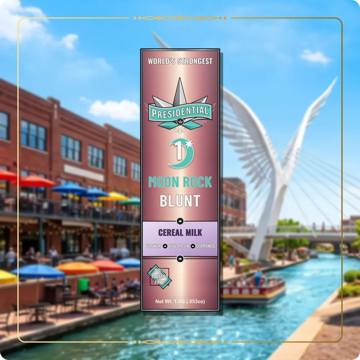 Cereal Milk Presidential Rose Gold Moon Rock Blunt for the Oklahoma blunts page
