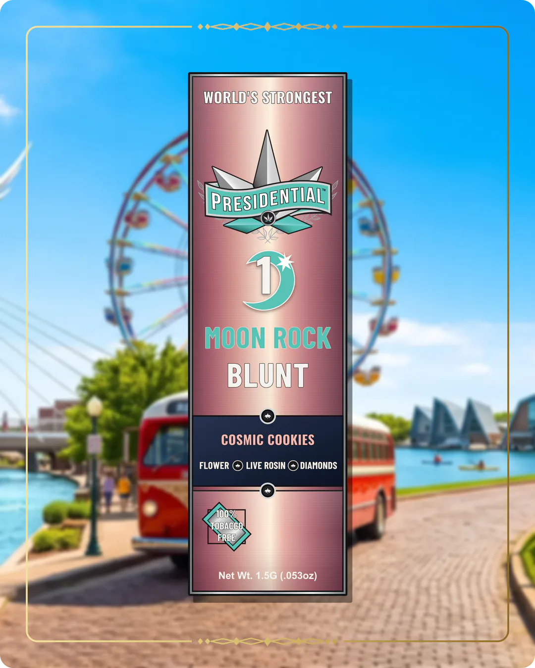 Cosmic Cookies Presidential Rose Gold Moon Rock Blunt for the Oklahoma Rose Gold page
