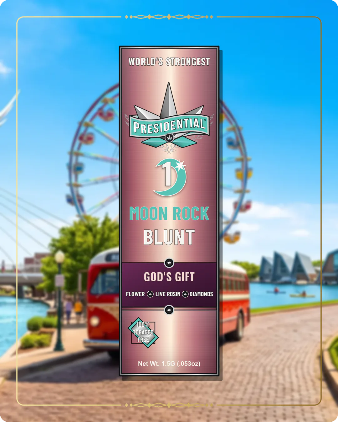 God's Gift Presidential Rose Gold Moon Rock Blunt for the Oklahoma Rose Gold page