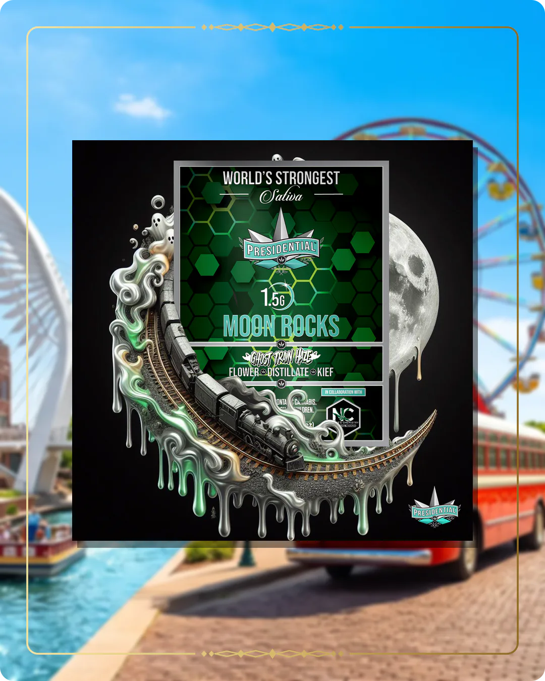Ghost Haze Train Presidential Moon Rock for the Oklahoma Moon Rocks page