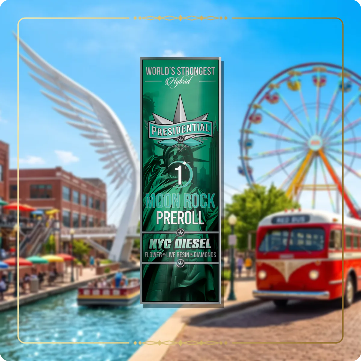NYC Diesel Presidential pre-roll variant 2 for the Oklahoma Gold page