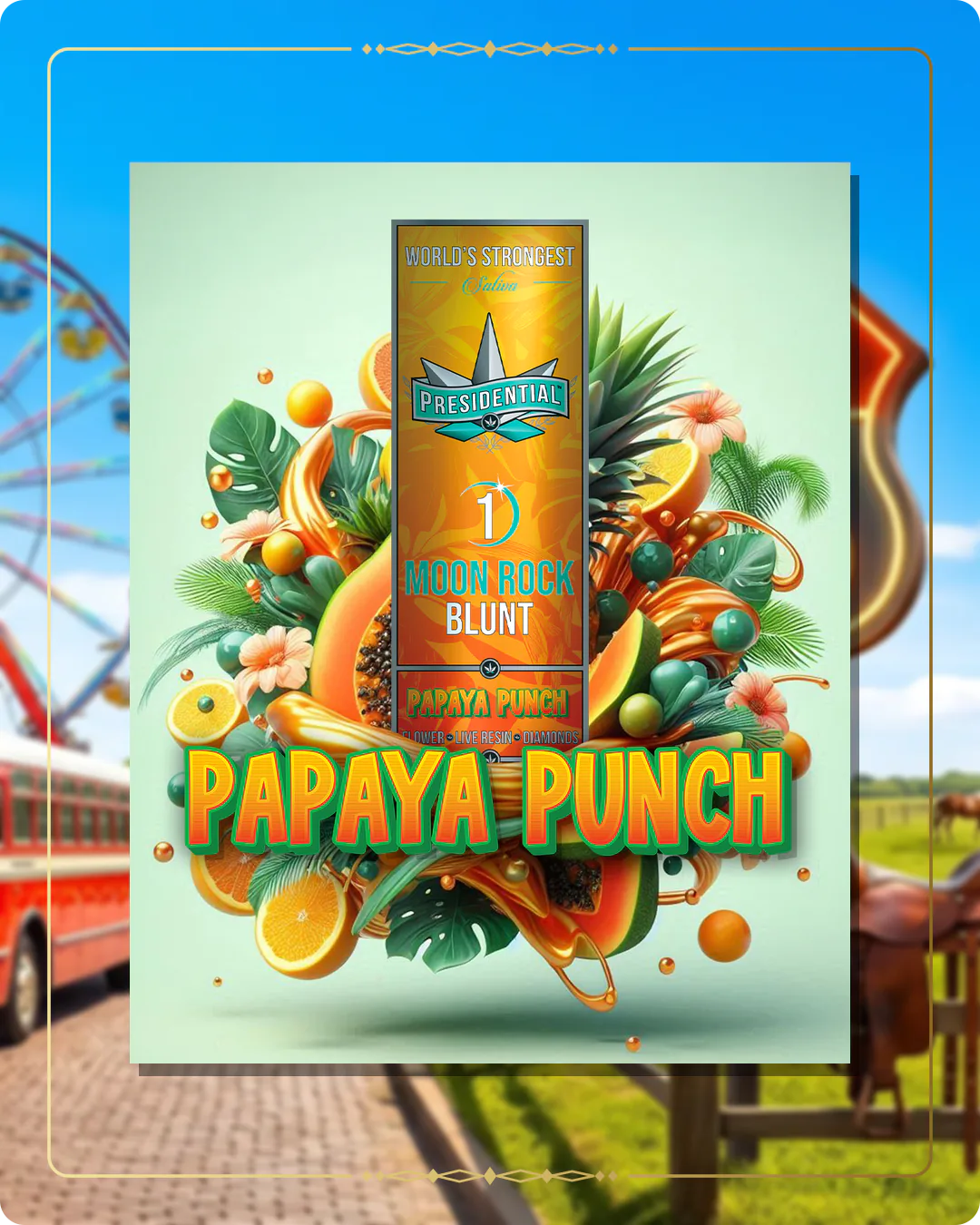 Papaya Punch Presidential blunt for the Oklahoma home collection