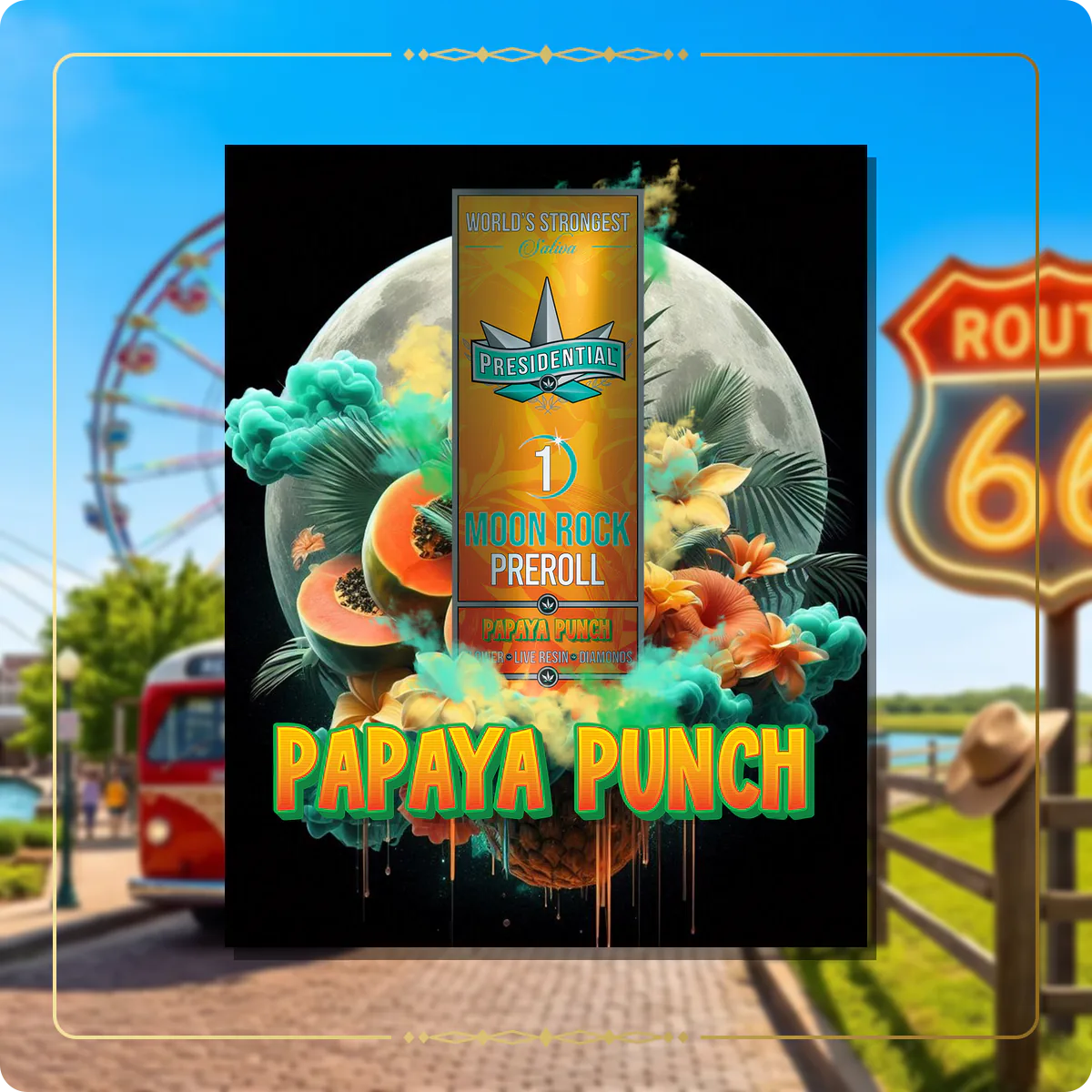 Papaya Punch Presidential pre-roll for the Oklahoma Gold page