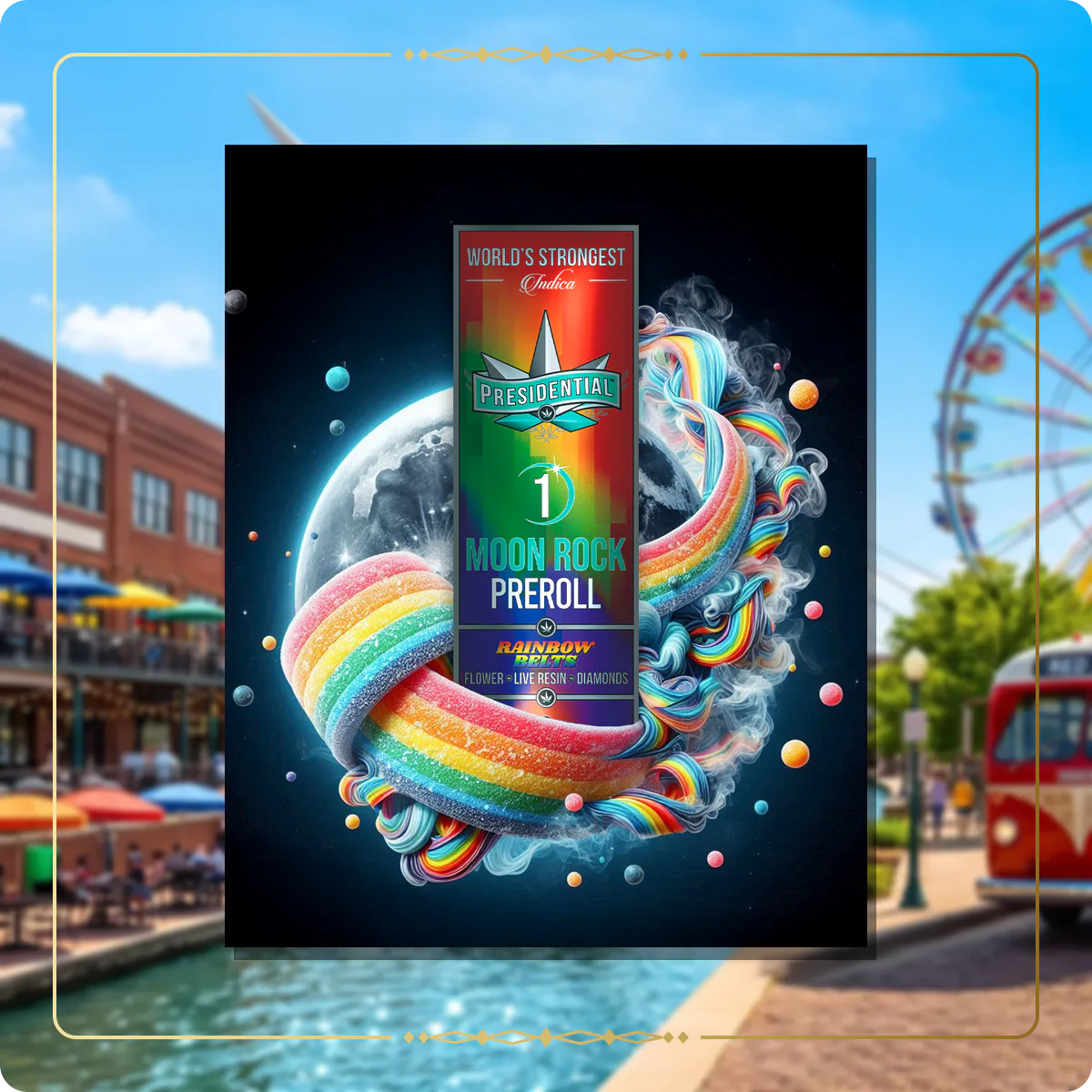 Rainbow Belts Presidential pre-roll for the Oklahoma Gold page