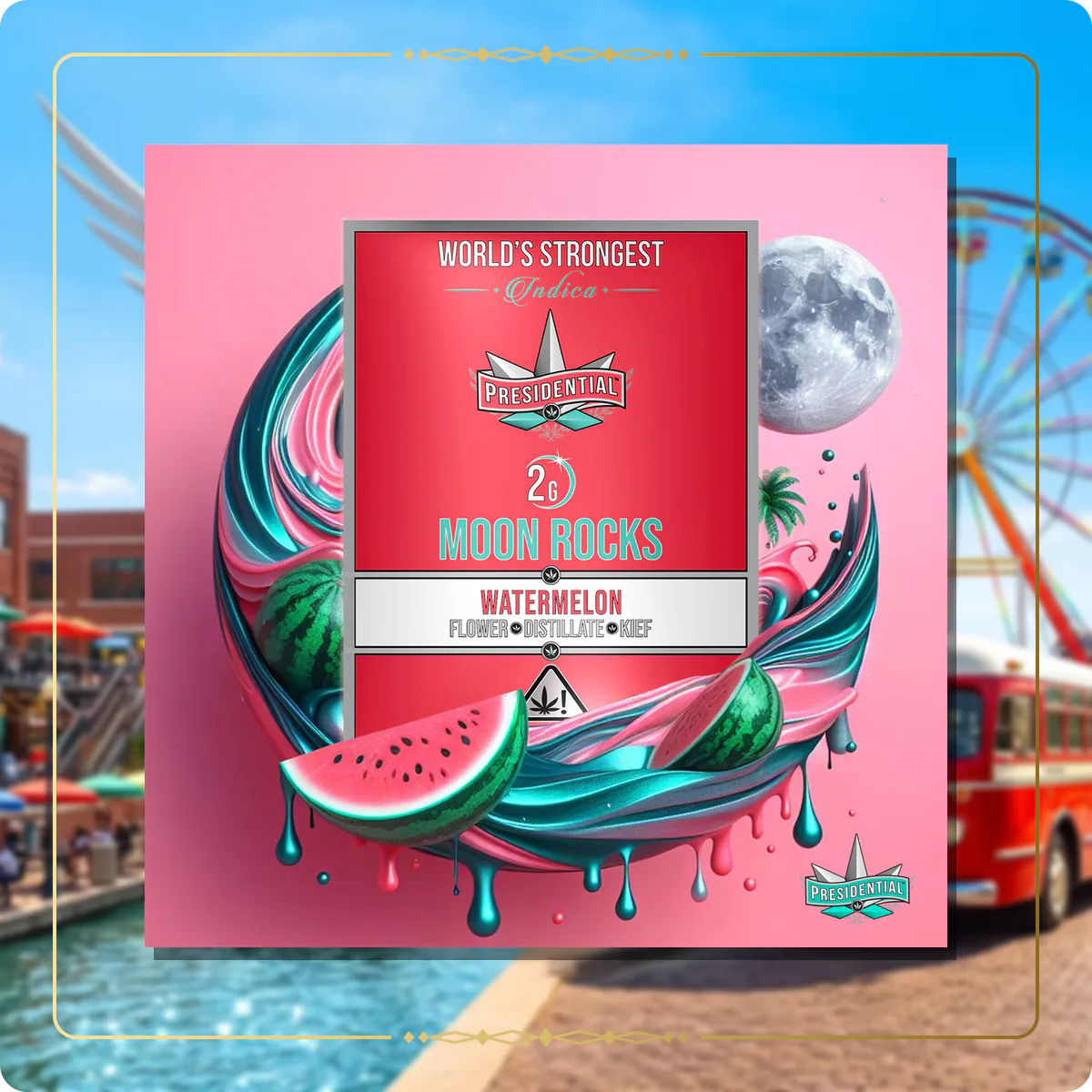 Watermelon Presidential Moon Rock variant 2 for the Oklahoma Silver page