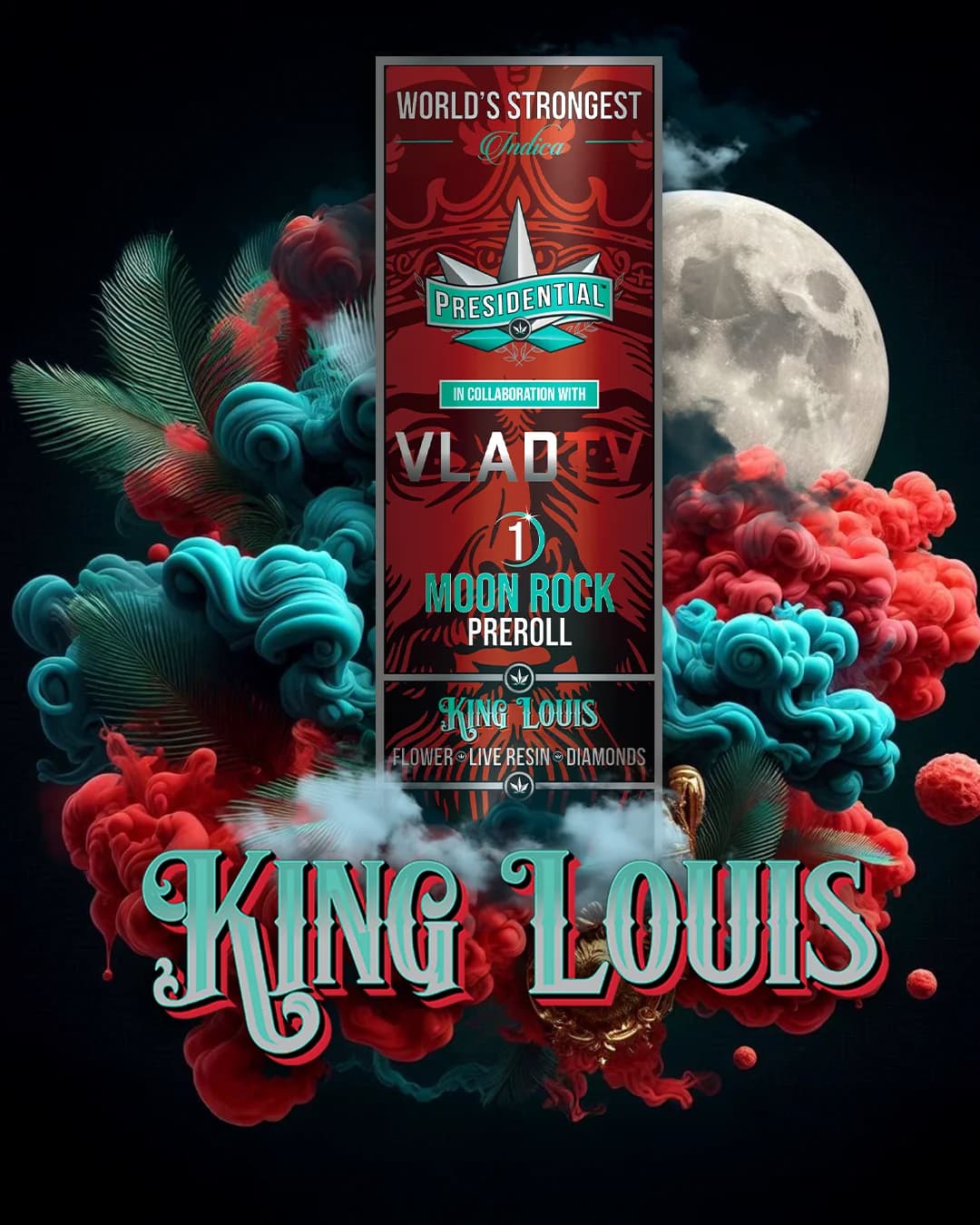 Presidential King Louis Gold infused pre-roll package in royal art