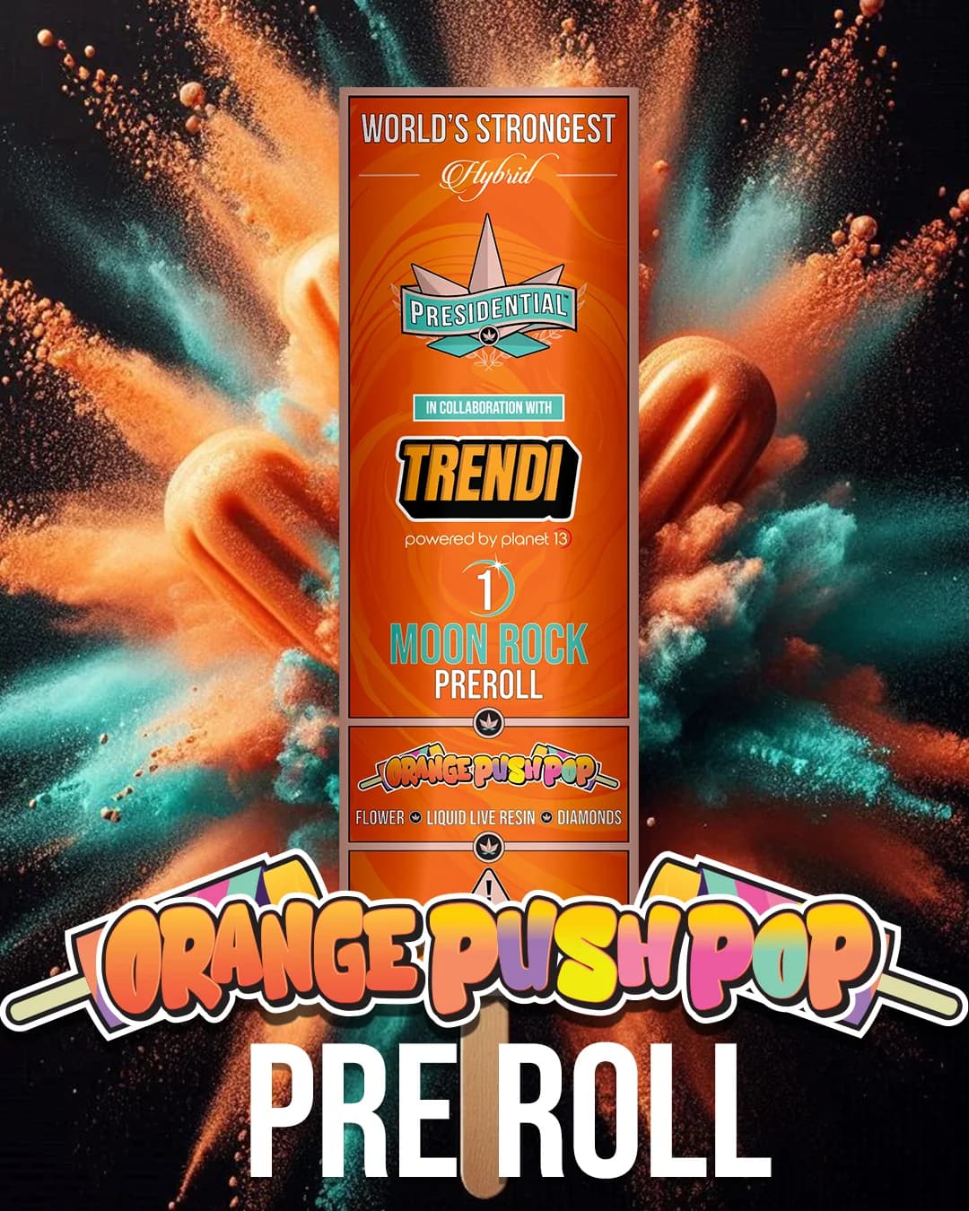 Presidential Orange Push Pop pre-roll package in Oklahoma guide