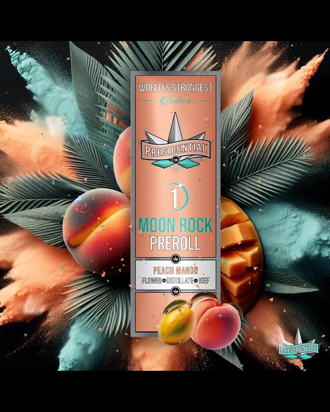 Presidential Peach Mango pre-roll package in Oklahoma reference