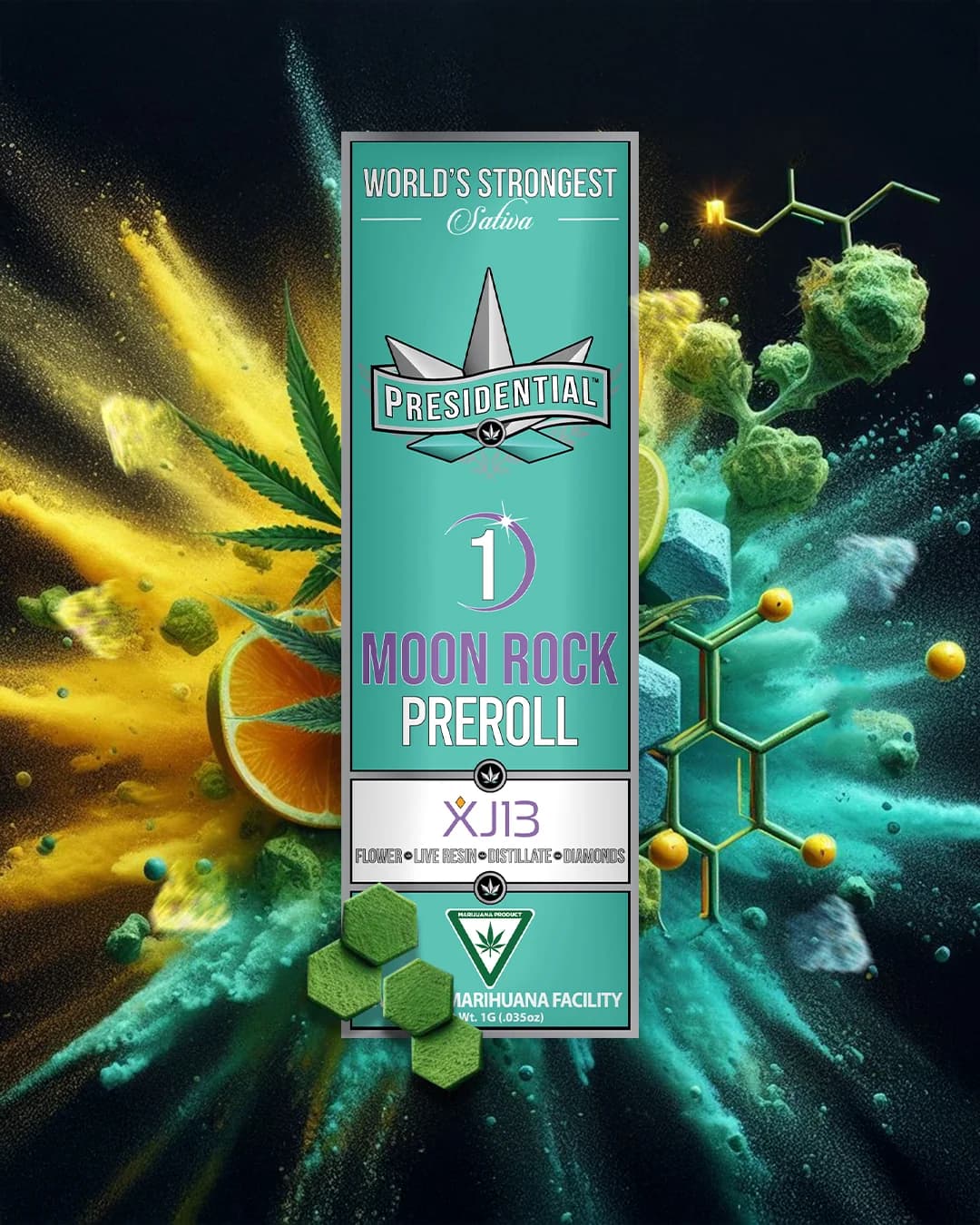 Presidential XJ-13 infused pre-roll package in Oklahoma guide